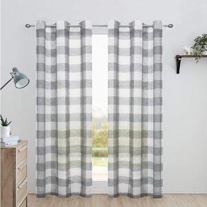 Buffalo Plaid Checkered Sheer CurtainsGrey /White Buffalo Plaid Gingham Curtains